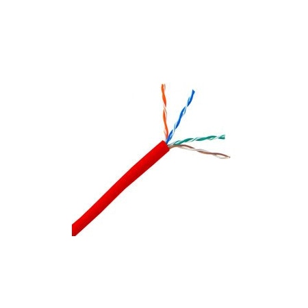 Swe-Tech 3C Plenum Cat6 Bulk Cable, Red, Solid, UTP Unshielded Twisted Pair, CMP, 23 AWG, Pullbox, UL listed, 1000ft FWT11X8-071TH